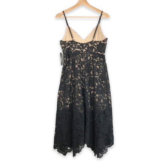 Lulus Lace Overlay Spaghetti Strap Midi Dress Black  Size Medium  NWT - Picture 3 of 10